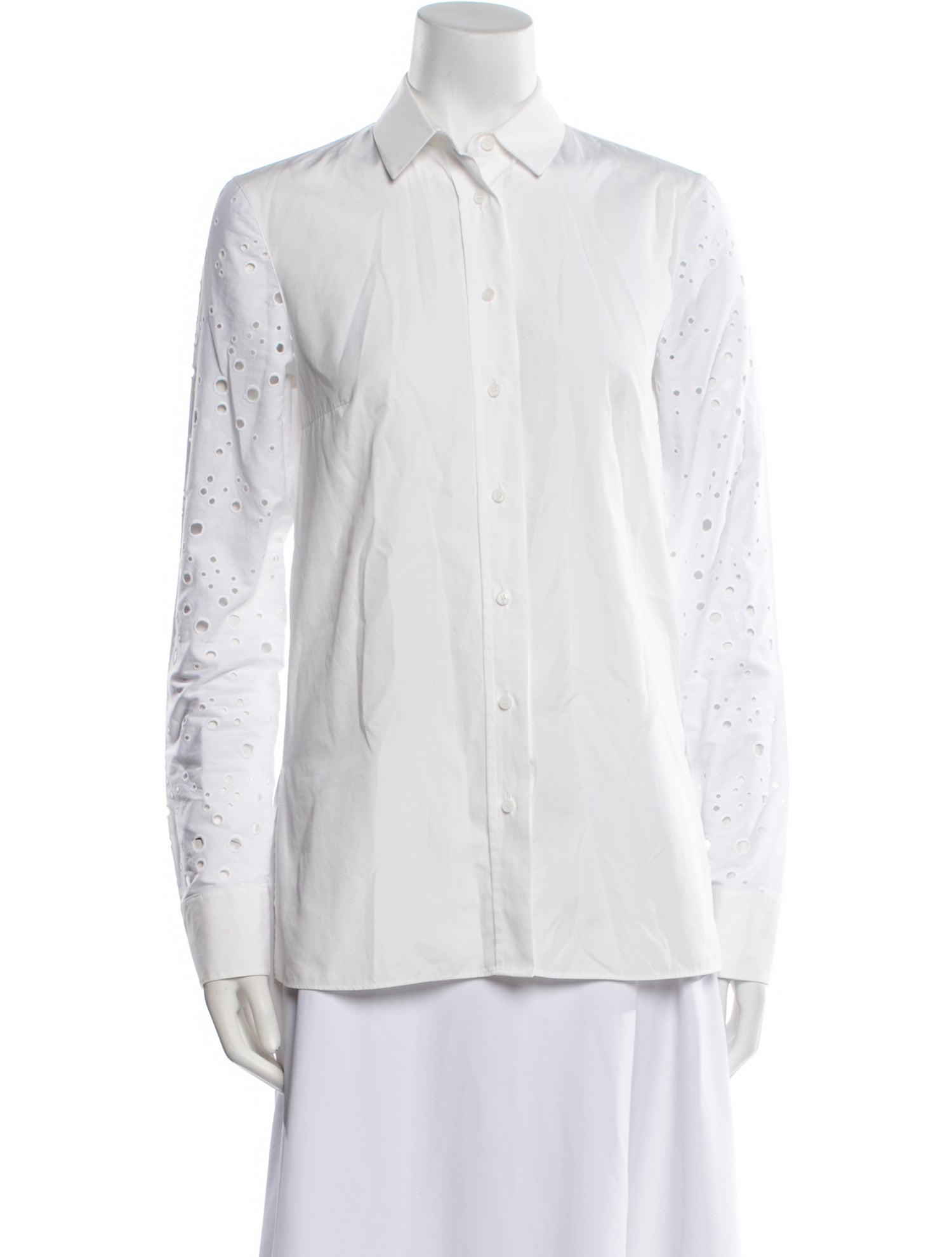 Akris Punto Long Sleeve Button-Up Top