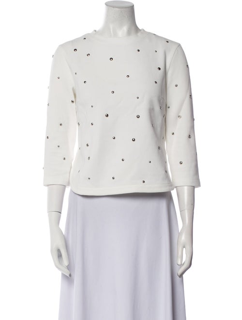 Akris Punto Polka Dot Print Crew Neck Crop Top