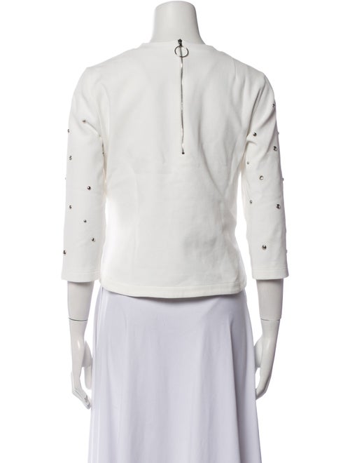 Akris Punto Polka Dot Print Crew Neck Crop Top