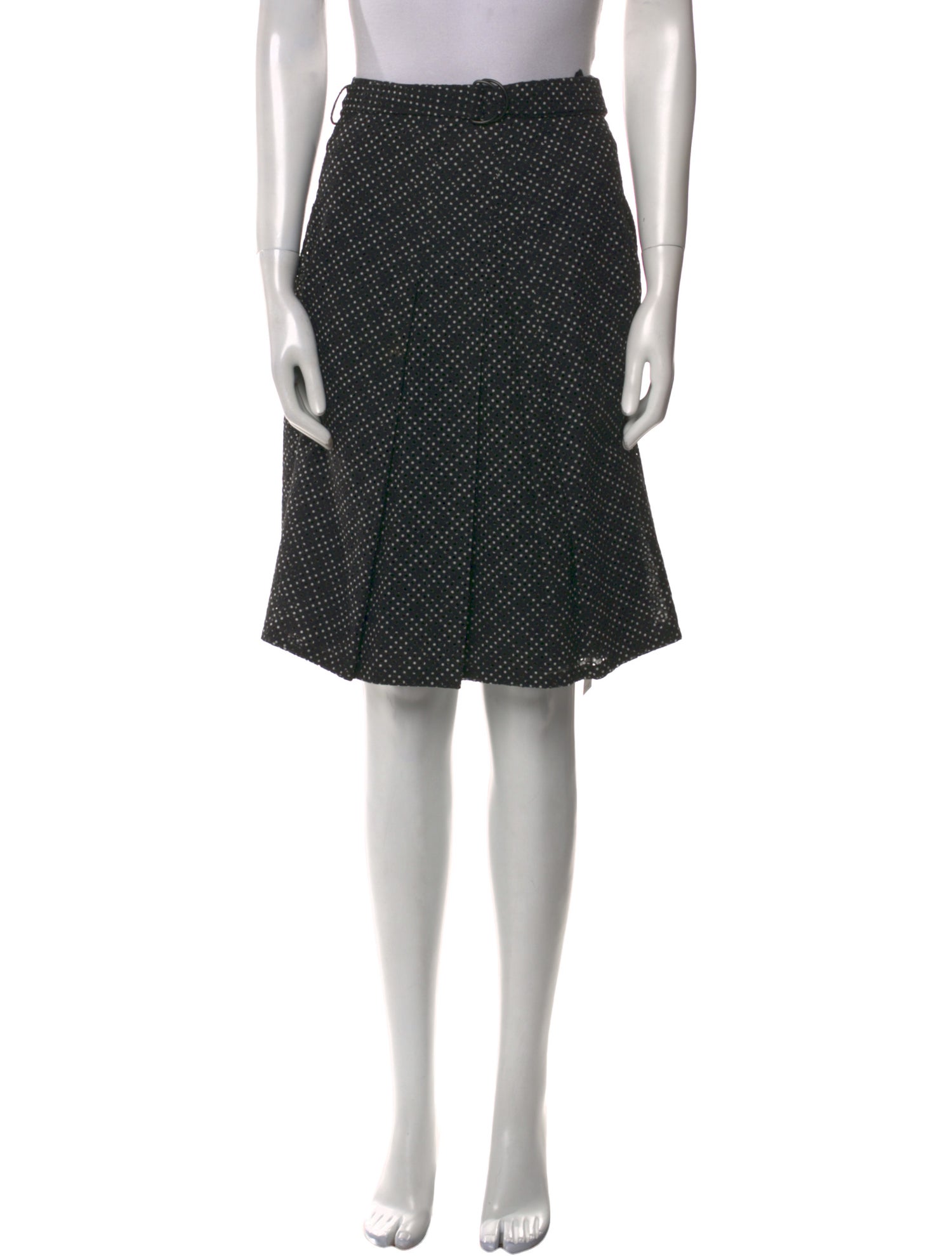 Akris Punto Polka Dot Print Knee-Length Skirt