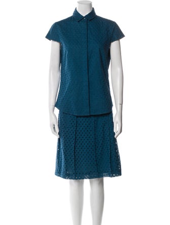 Akris Punto Embroidered Accent Skirt Set