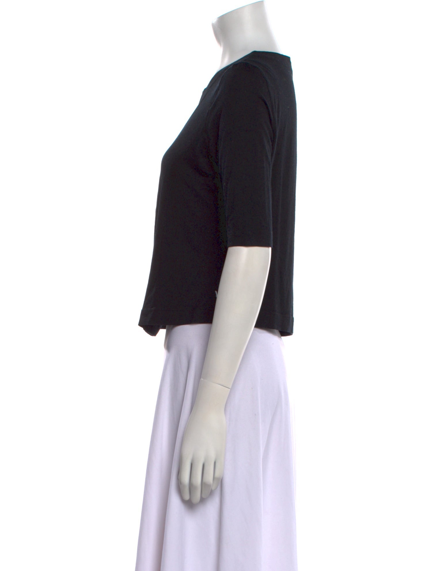 Akris Punto Square Neckline Short Sleeve Crop Top