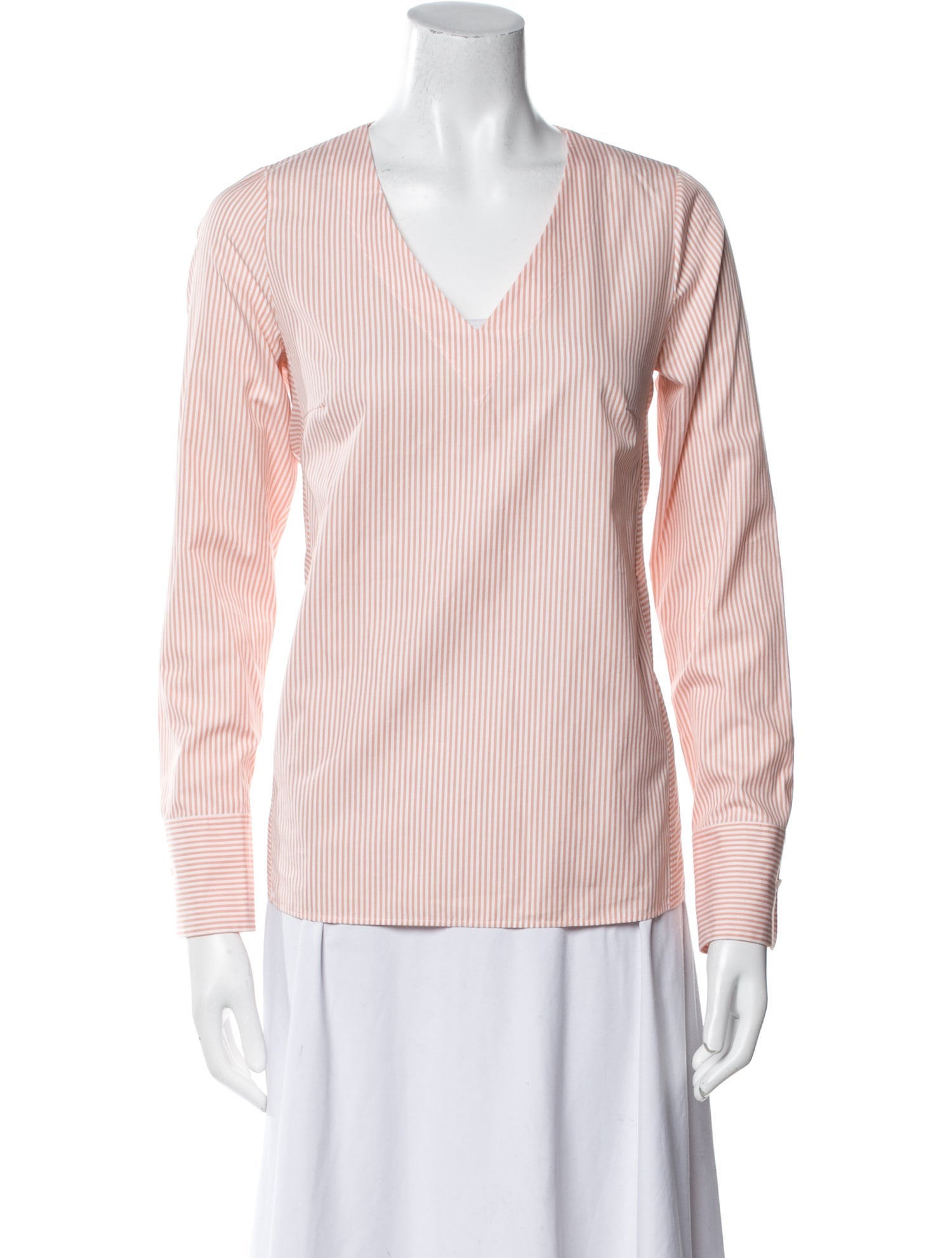 Akris Punto Striped V-Neck Top