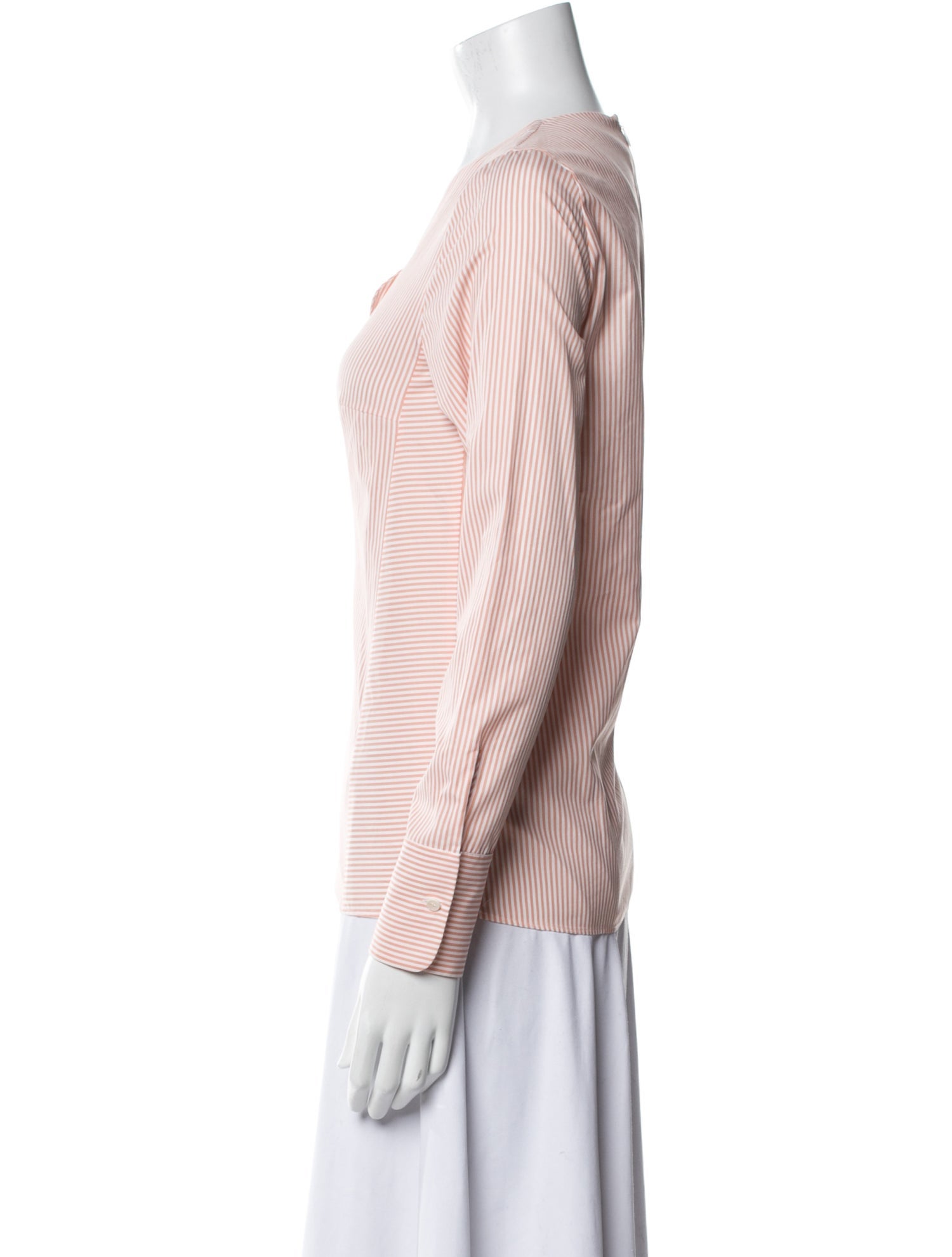 Akris Punto Striped V-Neck Top