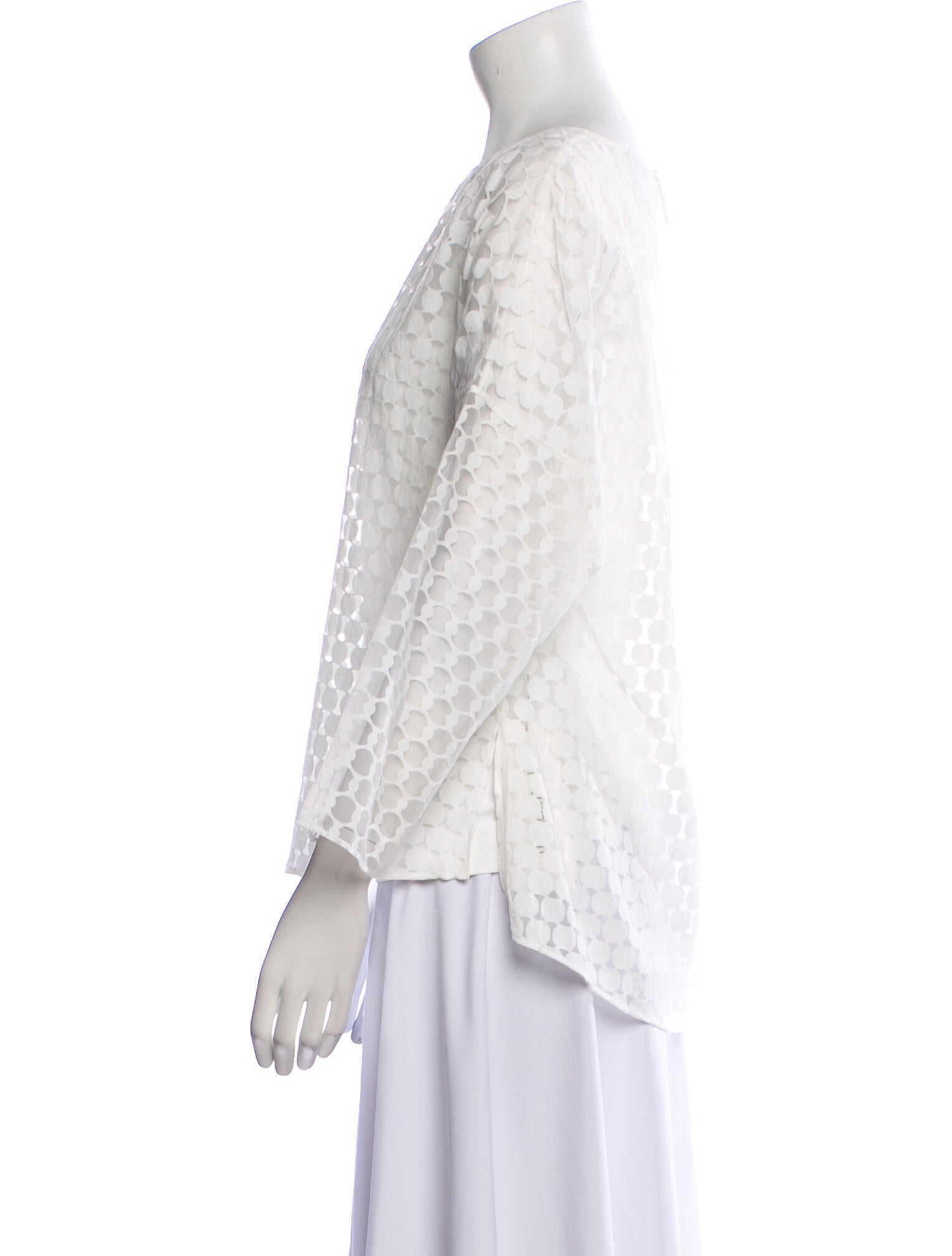 Akris Punto Bateau Neckline Three-Quarter Sleeve Blouse