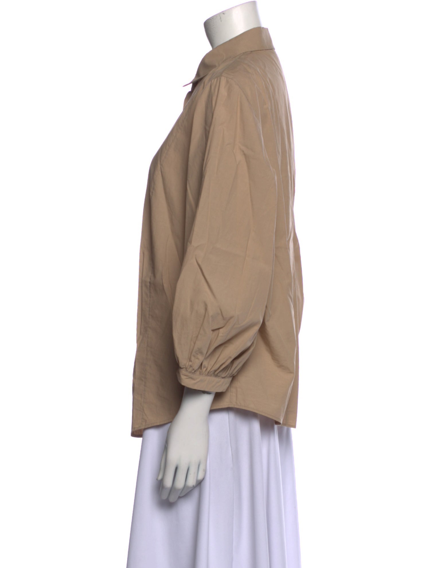 Akris Punto Three-Quarter Sleeve Button-Up Top