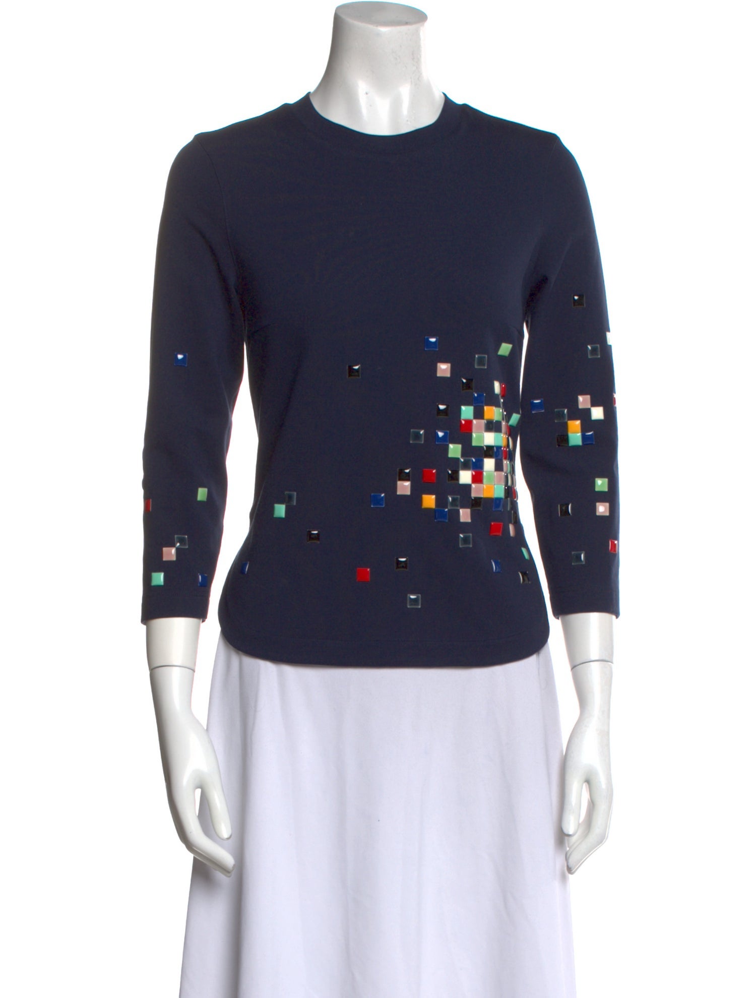 Akris Punto Printed Crew Neck Top