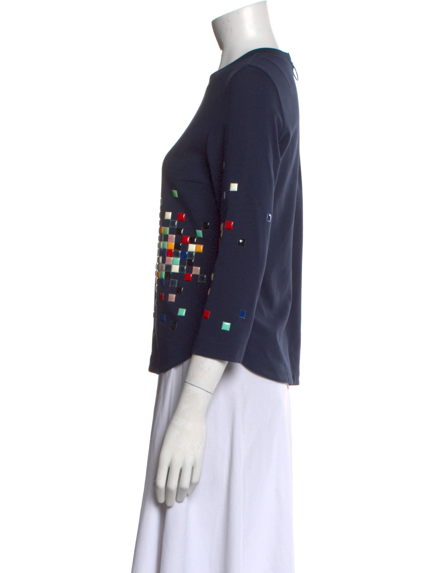 Akris Punto Printed Crew Neck Top