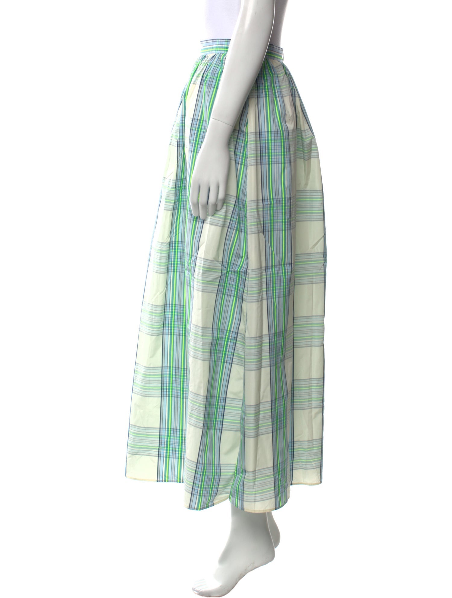 Akris Punto Plaid Print Midi Length Skirt