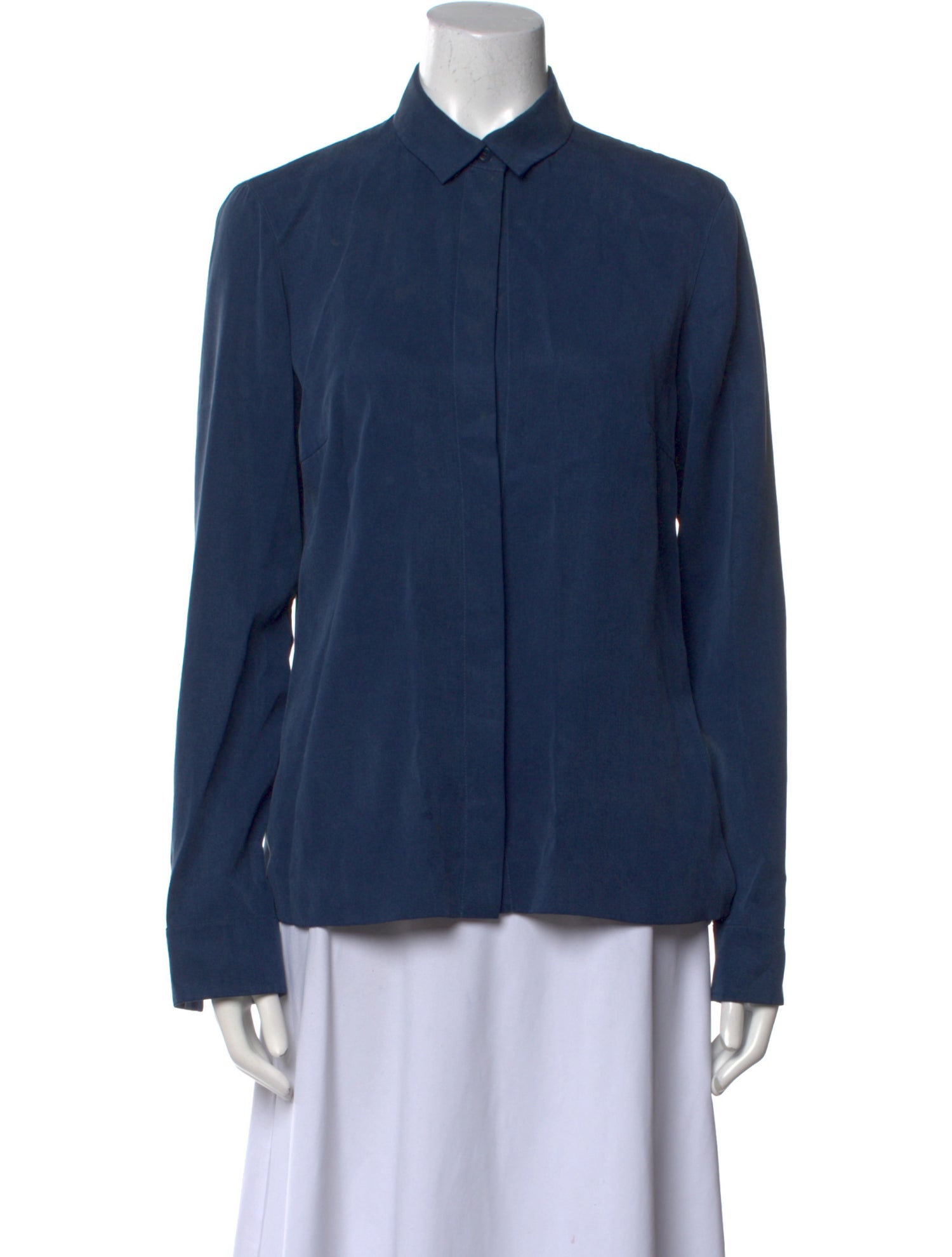 Akris Punto Long Sleeve Button-Up Top