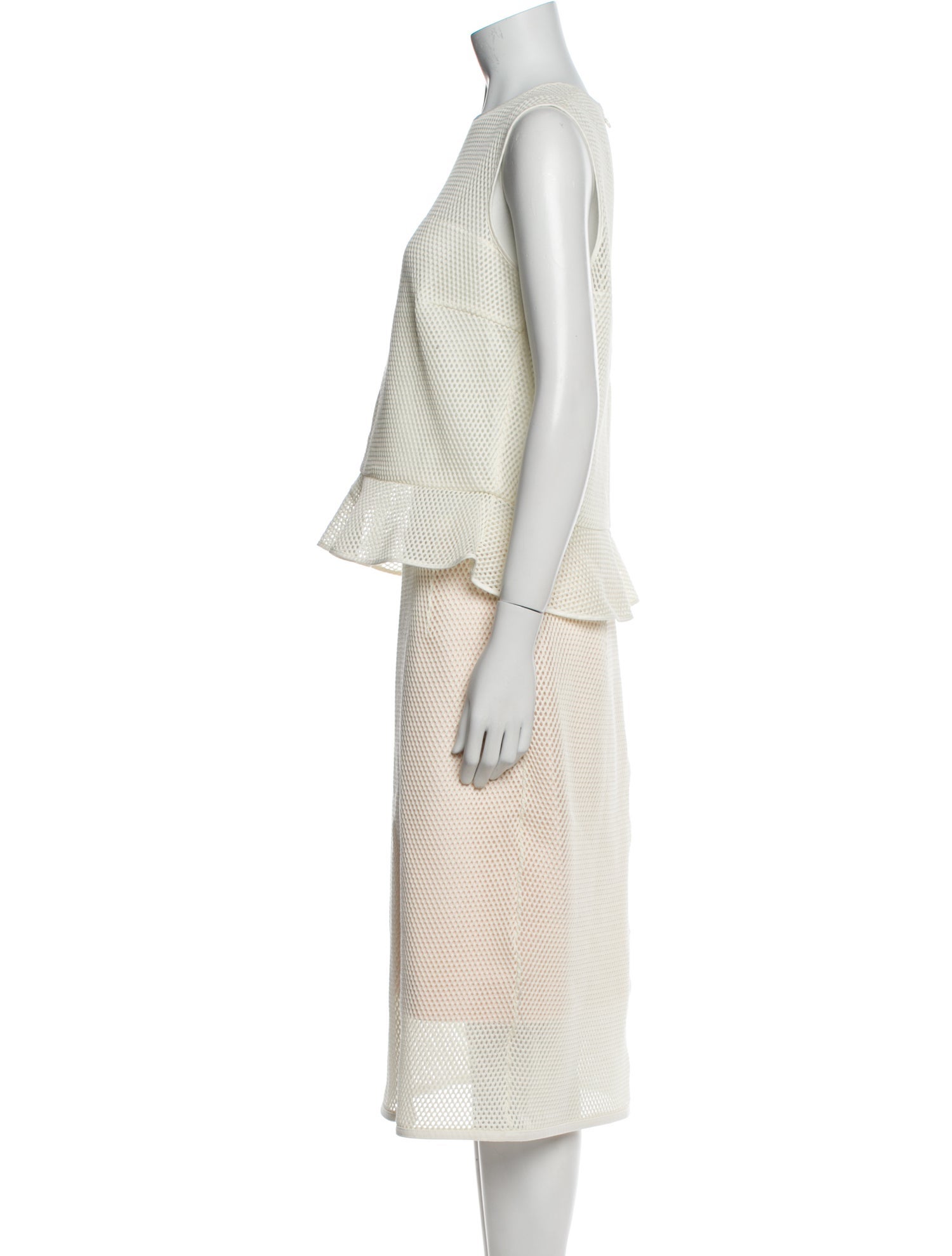 Akris Punto Mesh Accents Skirt Suit