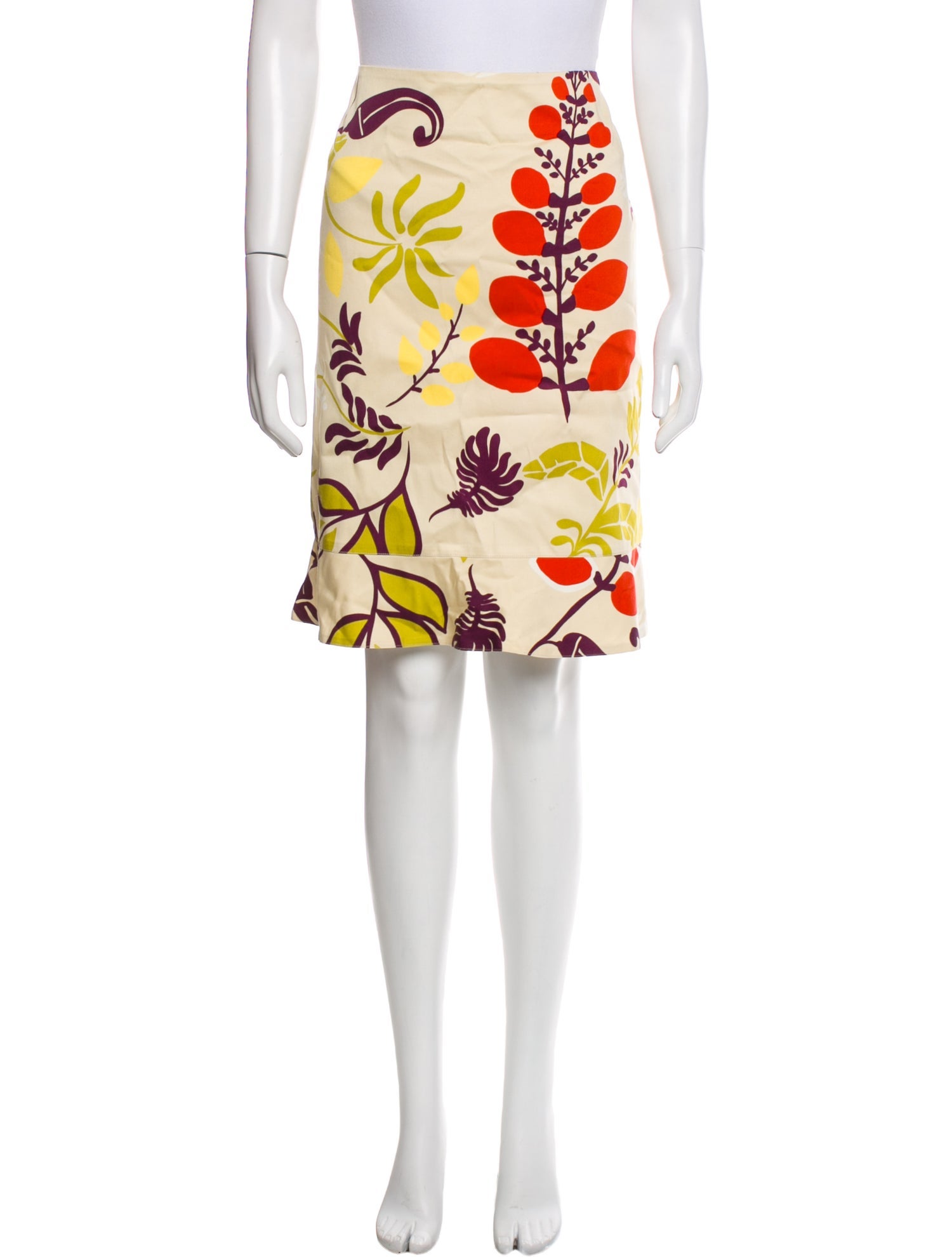 Akris Punto Floral Print Knee-Length Skirt