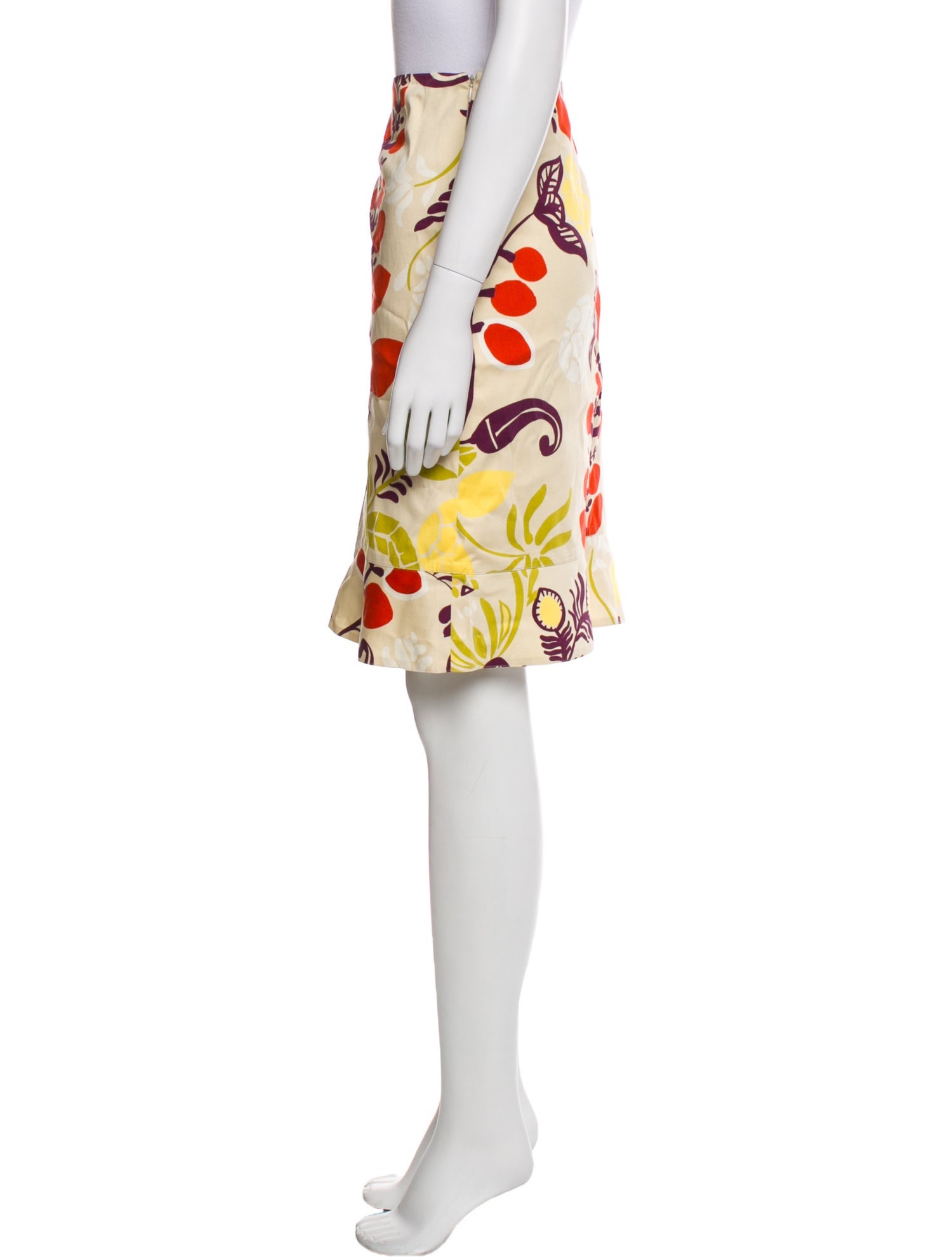 Akris Punto Floral Print Knee-Length Skirt