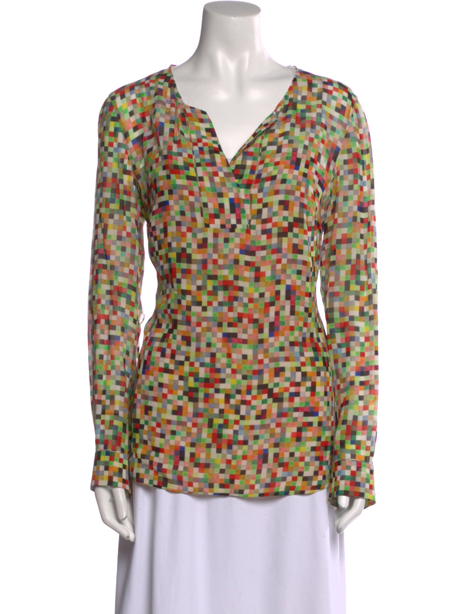 Akris Punto Printed Cowl Neck Blouse