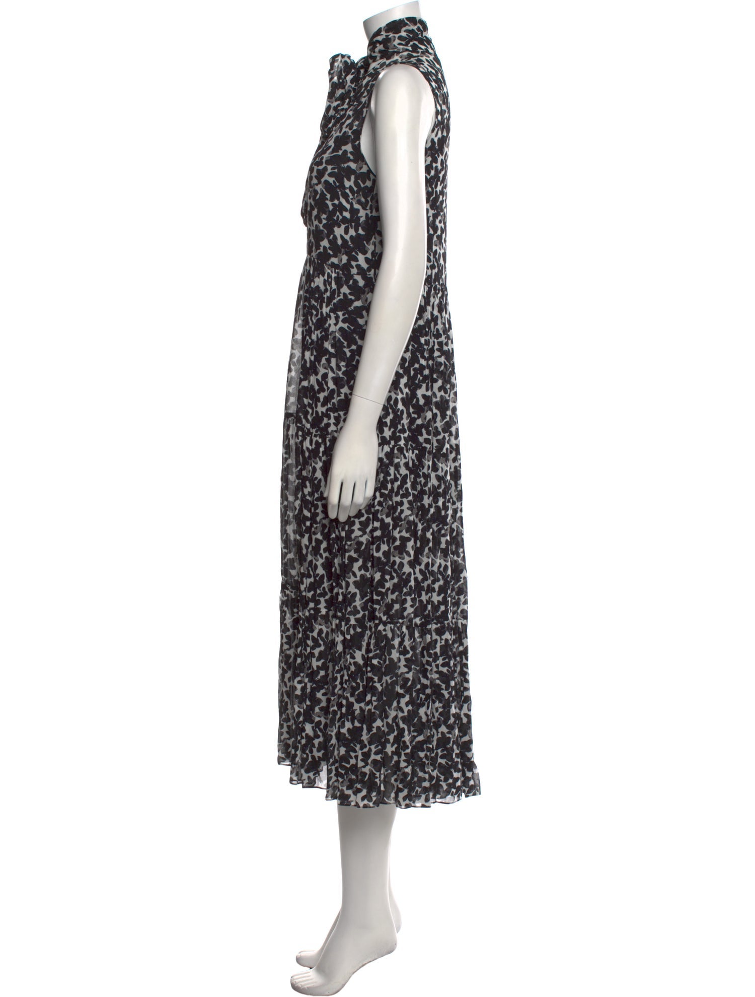 Akris Punto Floral Print Midi Length Dress