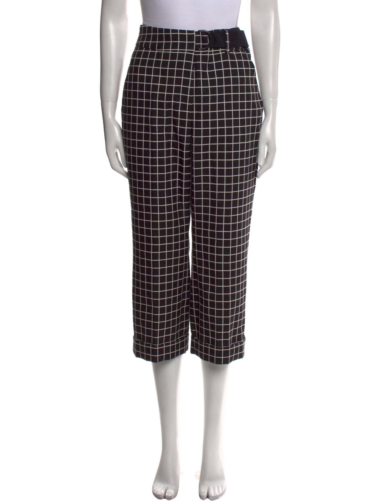 Akris Punto Plaid Print Wide Leg Pants