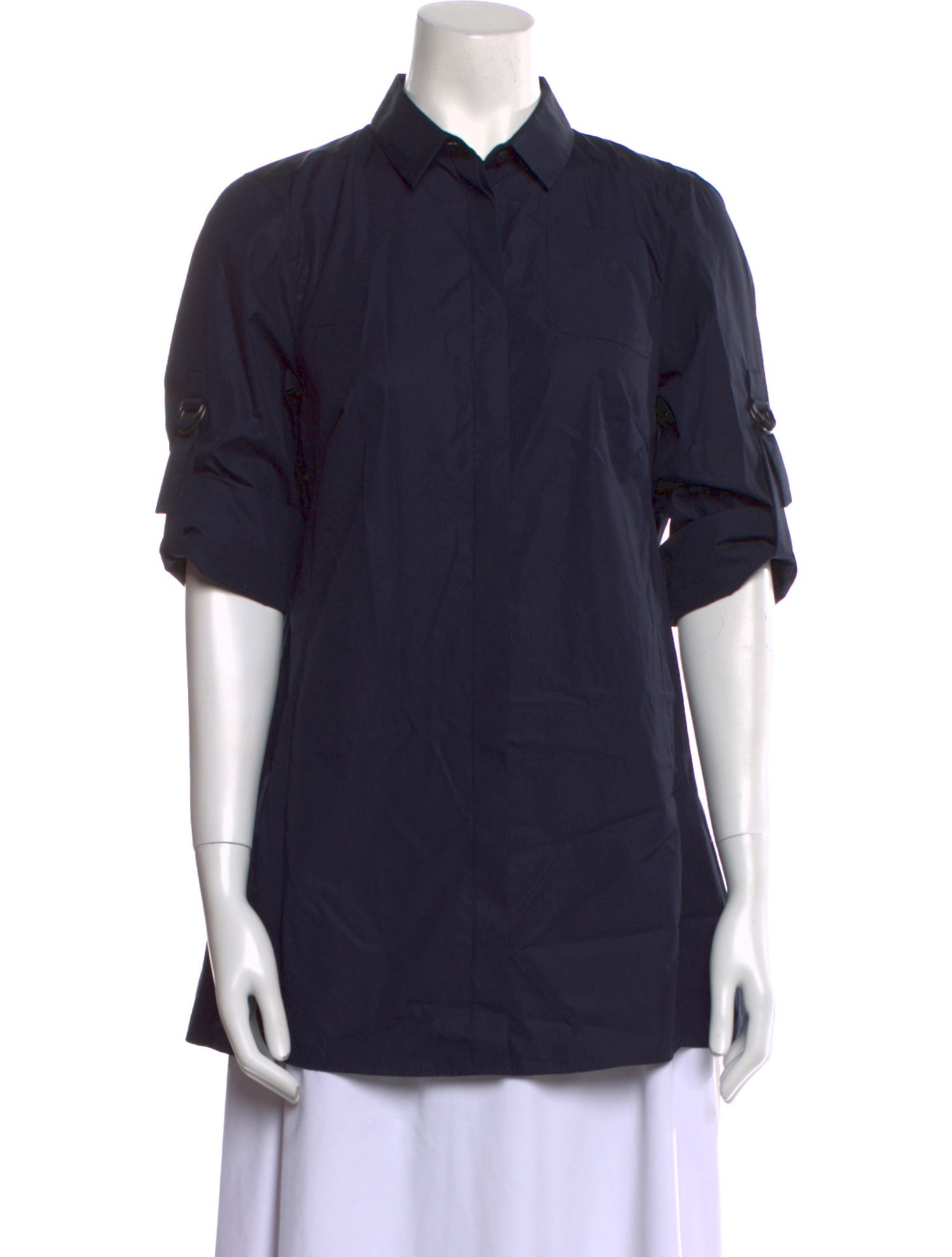 Akris Punto Short Sleeve Button-Up Top
