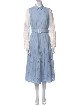 Akris Punto Colorblock Pattern Midi Length Dress