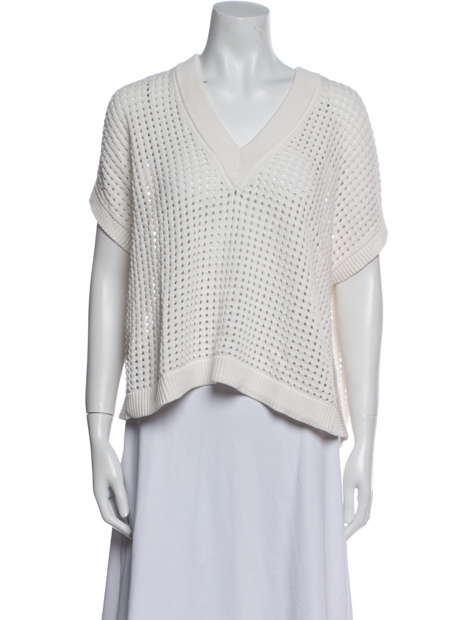 Akris Punto V-Neck Short Sleeve Top