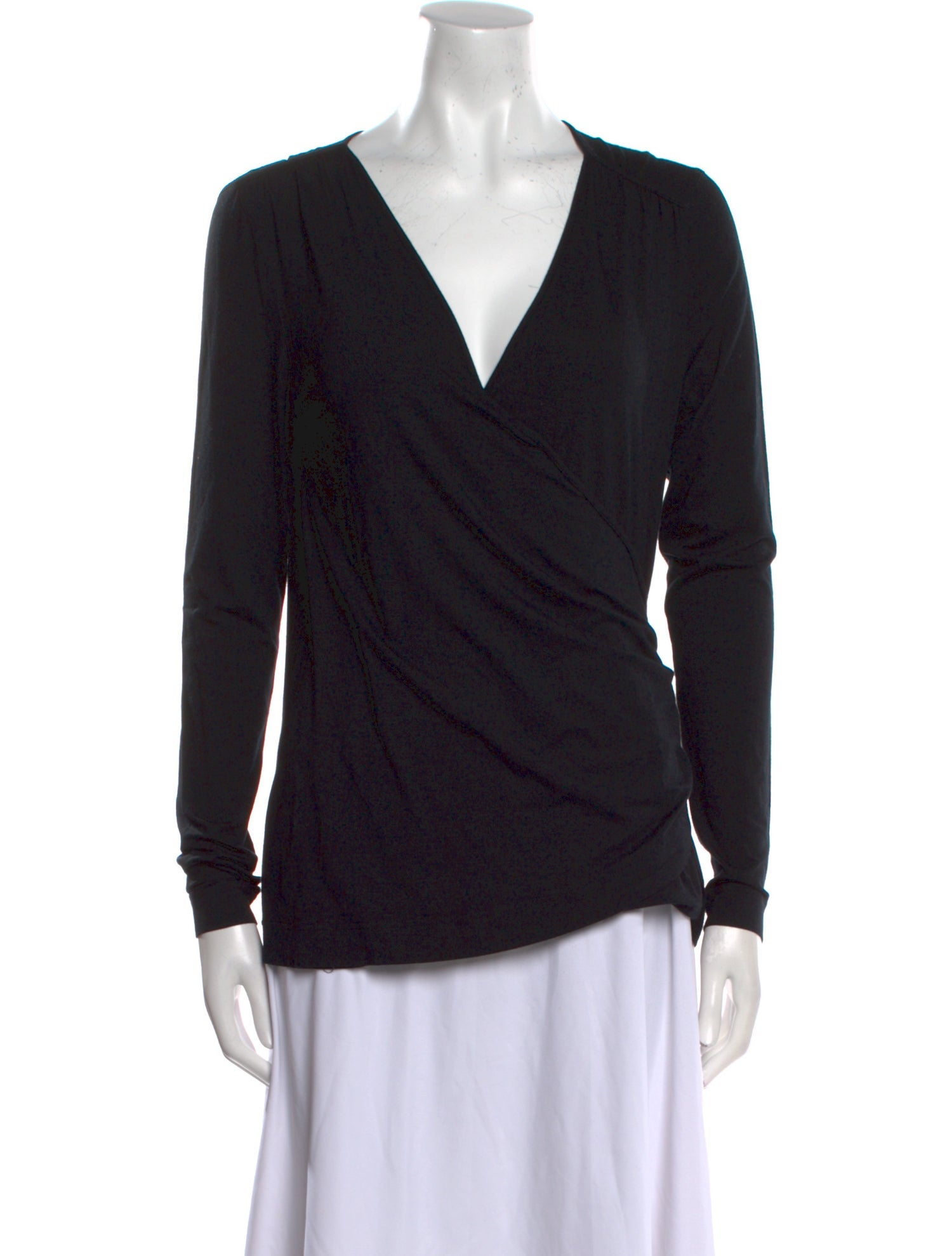 Akris Punto V-Neck Long Sleeve Top