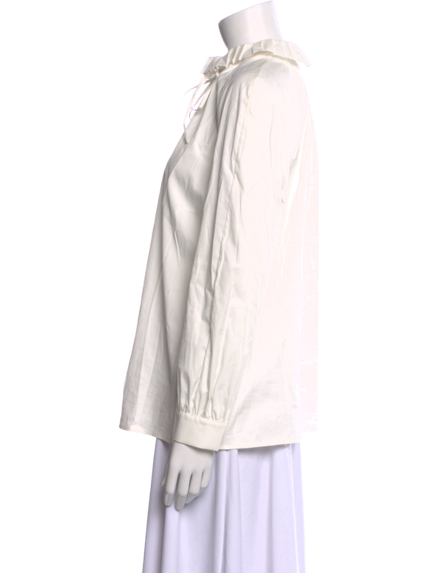 Akris Punto Mock Neck Long Sleeve Button-Up Top