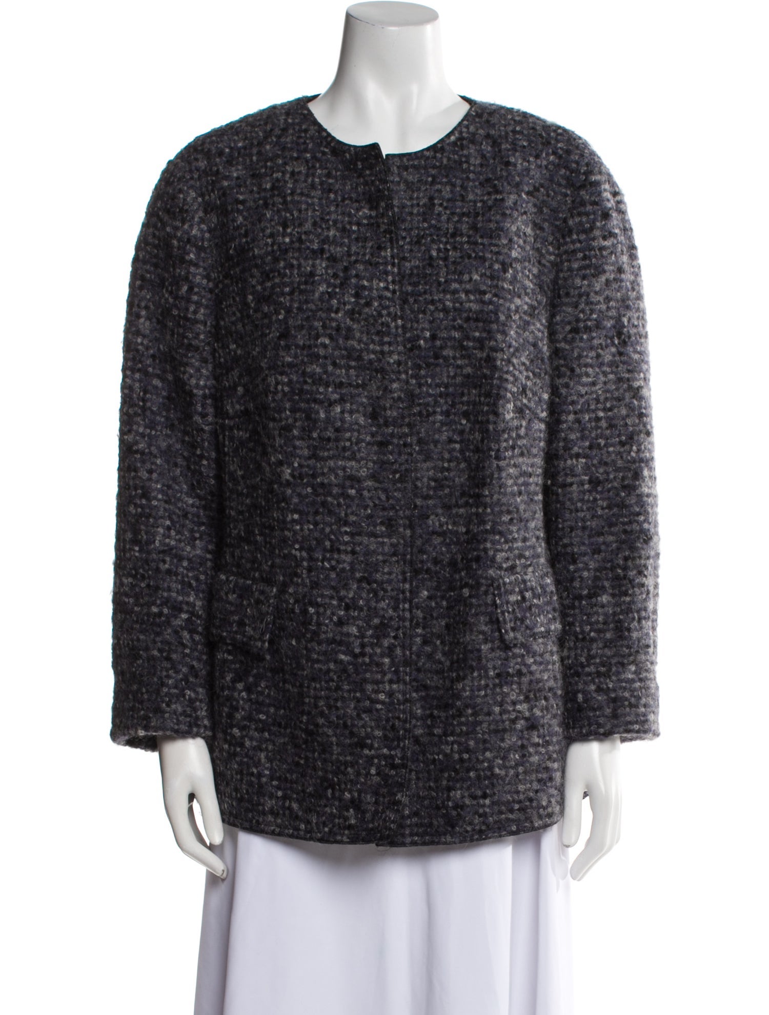 Akris Punto Alpaca Printed Faux Fur Jacket