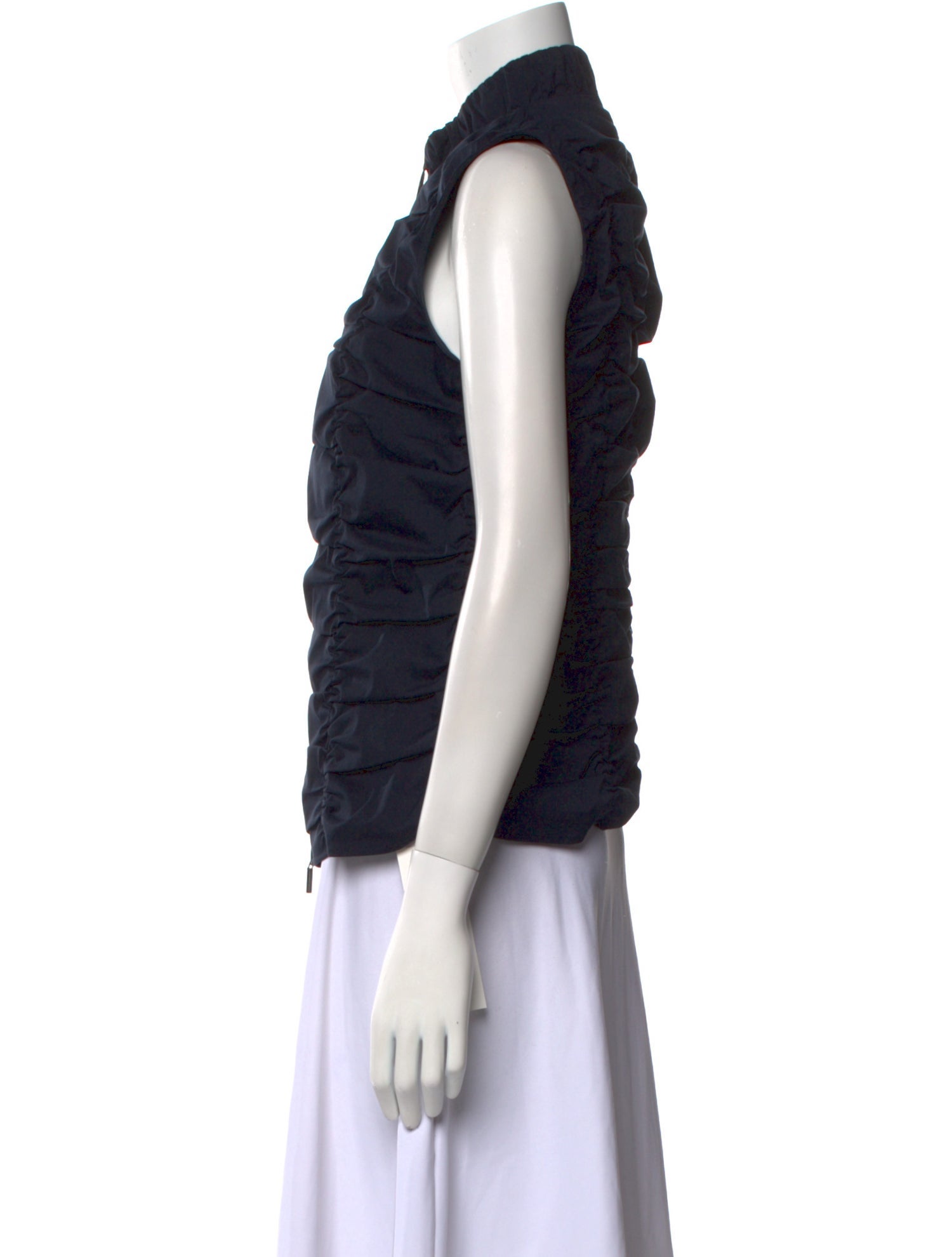 Akris Punto Mock Neck Sleeveless Button-Up Top