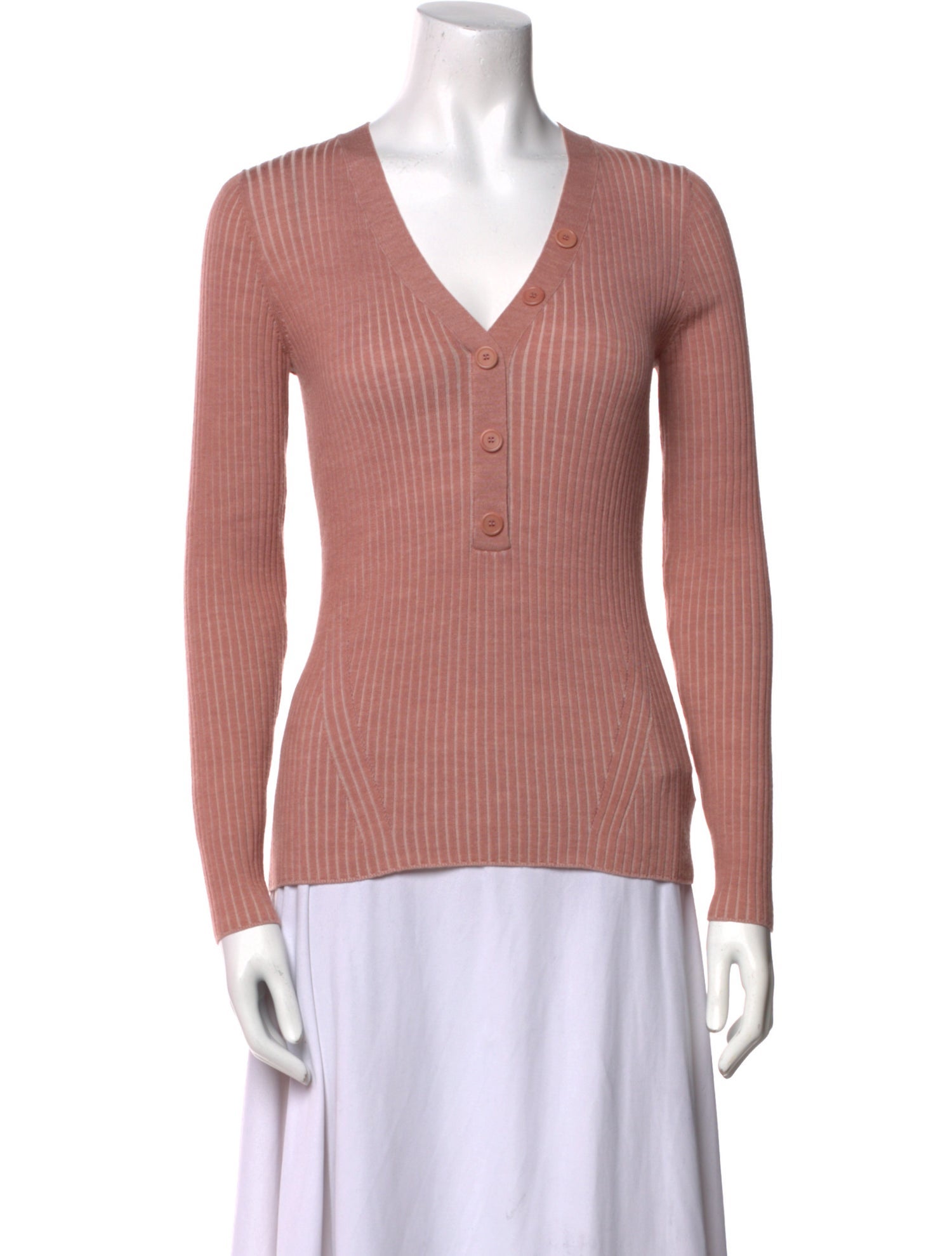 Akris Punto Virgin Wool V-Neck Top