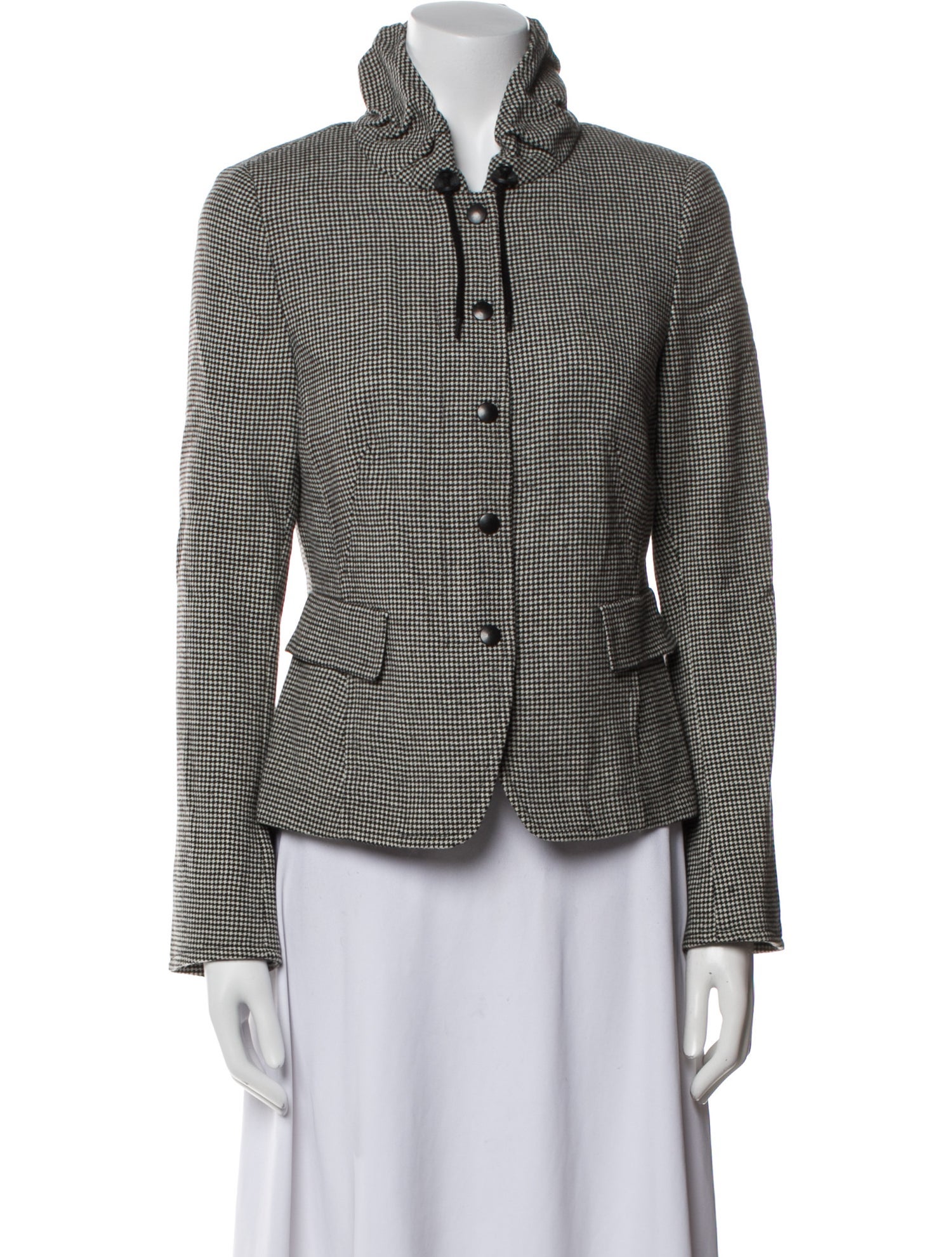 Akris Punto Wool Plaid Print Blazer w/ Tags