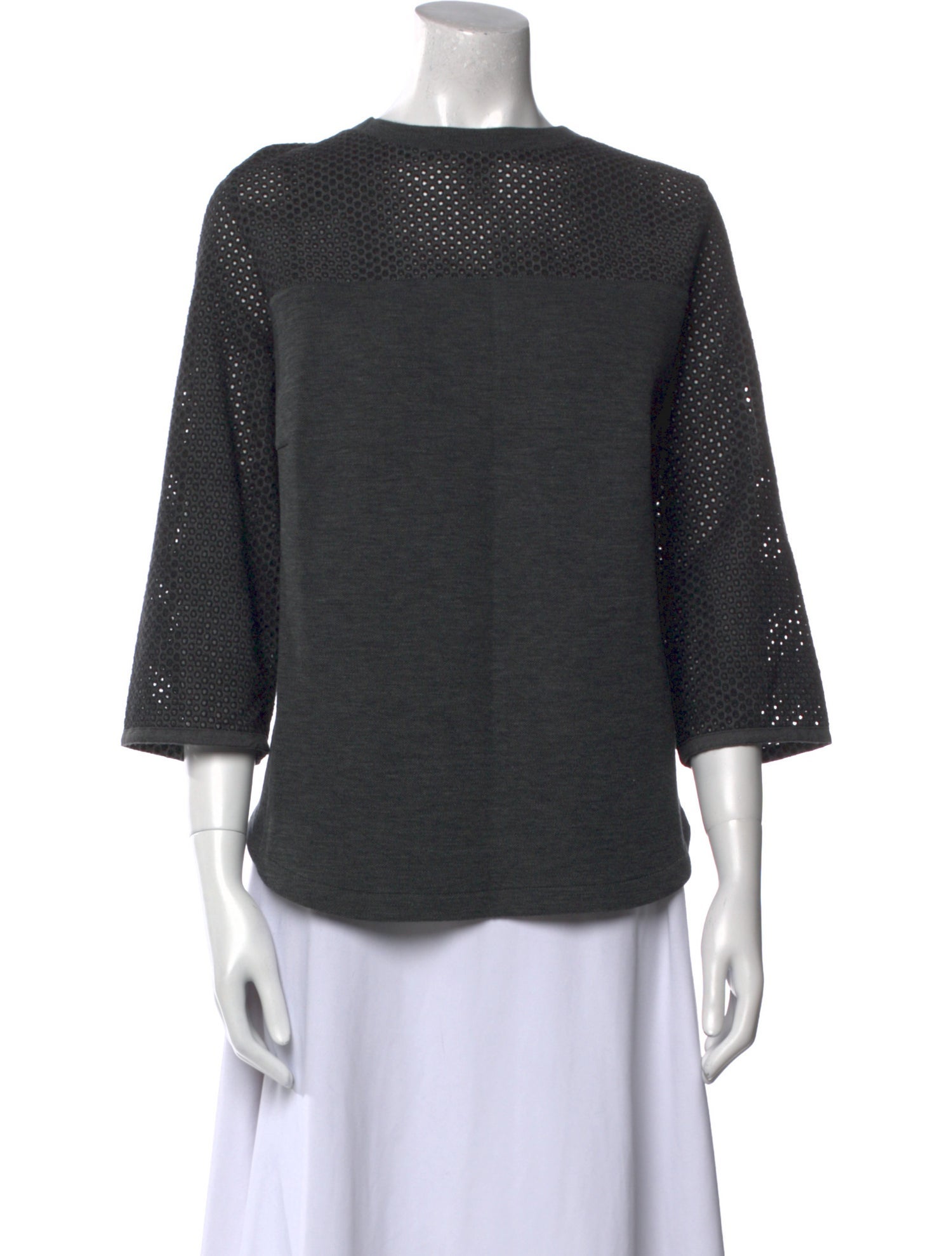 Akris Punto Bateau Neckline Three-Quarter Sleeve Top