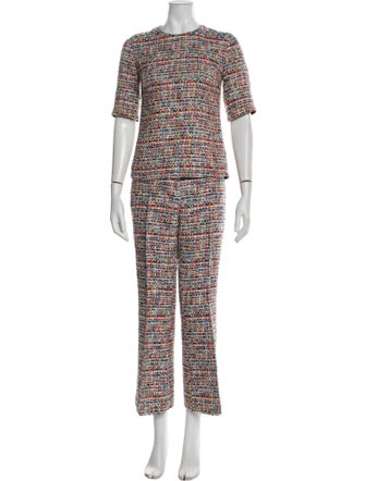 Akris Punto Tweed Pattern Pant Set