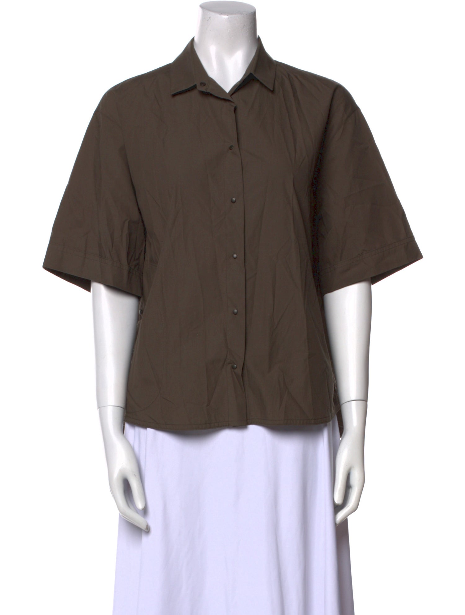 Akris Punto Short Sleeve Button-Up Top