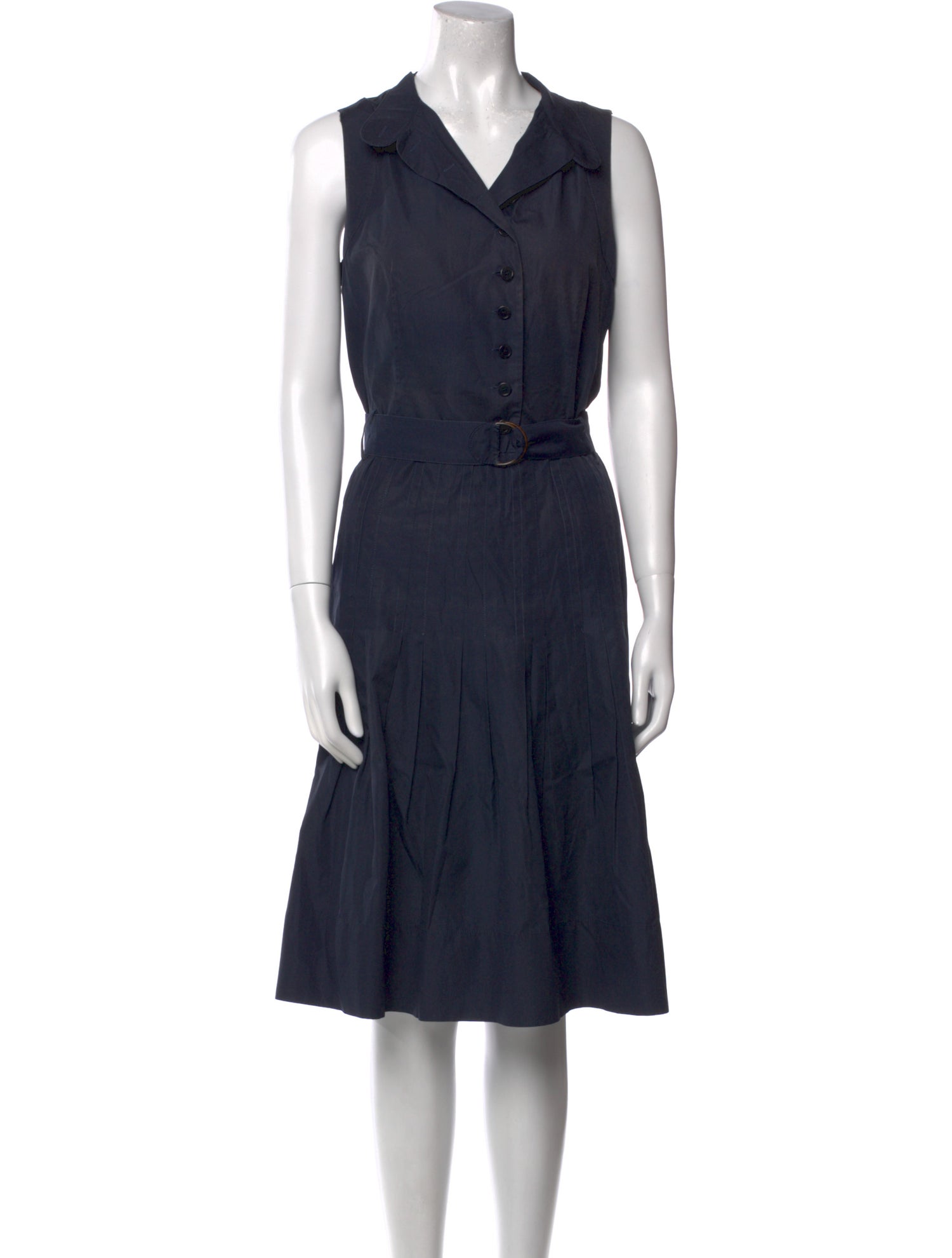 Akris Punto V-Neck Midi Length Dress