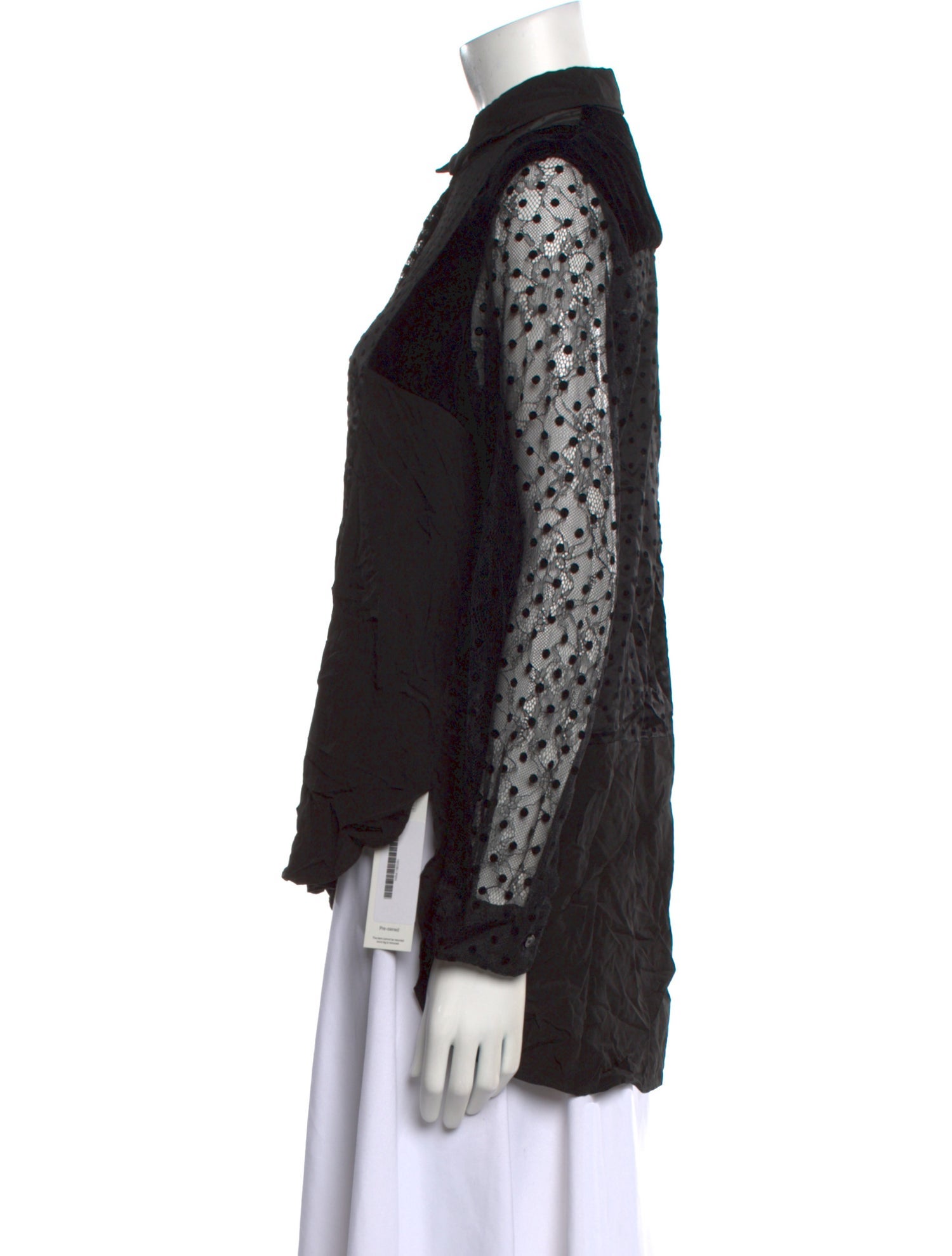 Akris Punto Nylon Lace Pattern Button-Up Top