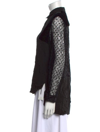 Akris Punto Nylon Lace Pattern Button-Up Top