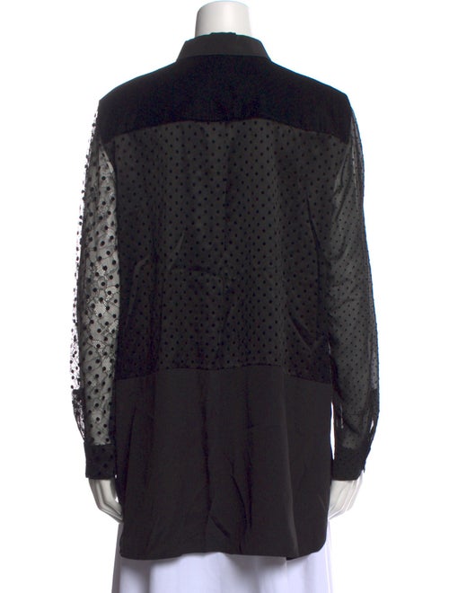 Akris Punto Lace Pattern Long Sleeve Button-Up Top