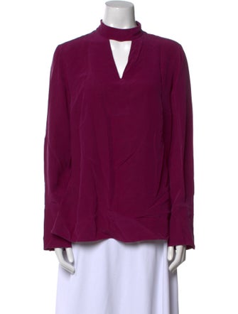 Akris Punto Silk Mock Neck Blouse