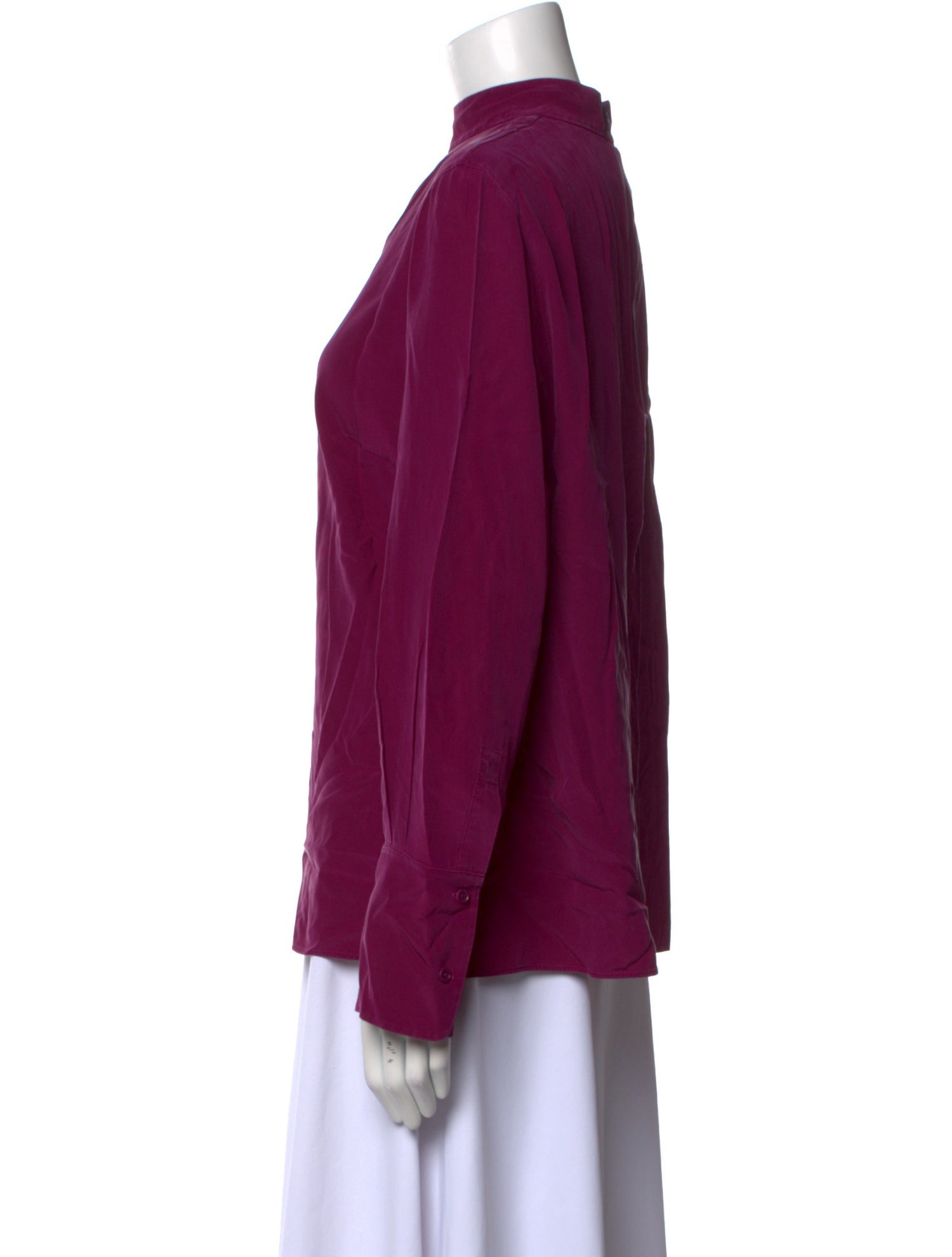 Akris Punto Silk Mock Neck Blouse