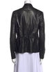 Akris Punto Lambskin Long Sleeve Button-Up Top