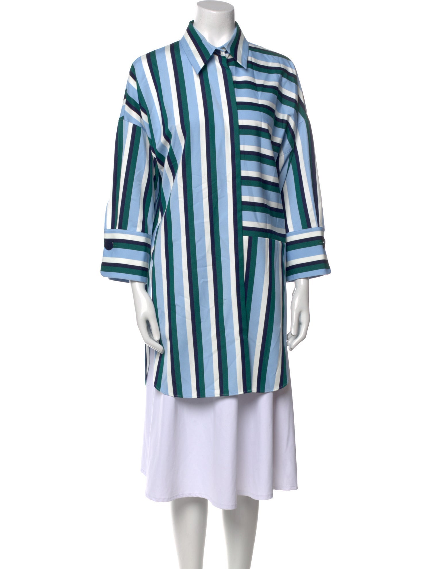 Akris Punto Striped Long Sleeve Tunic