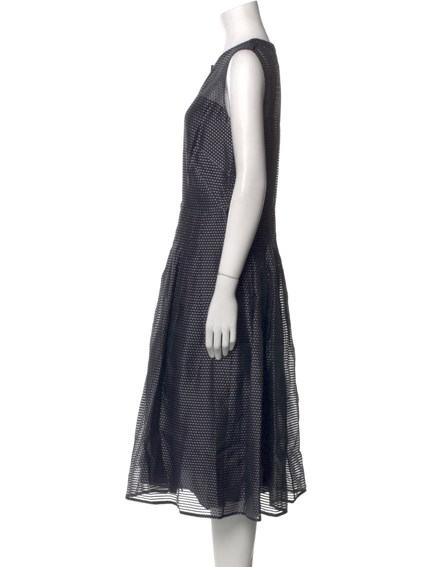 Akris Punto Polka Dot Print Midi Length Dress