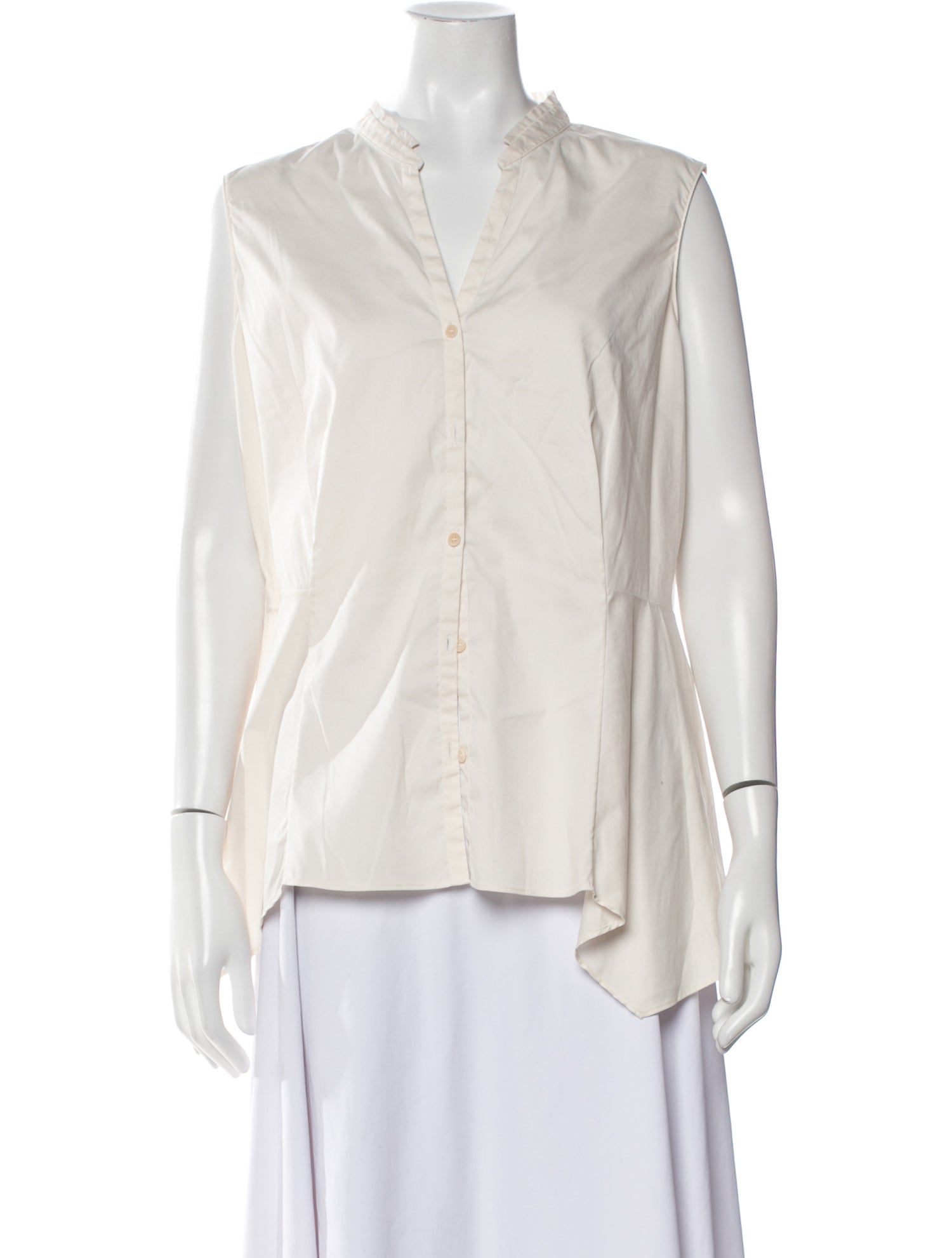 Akris Punto V-Neck Sleeveless Button-Up Top