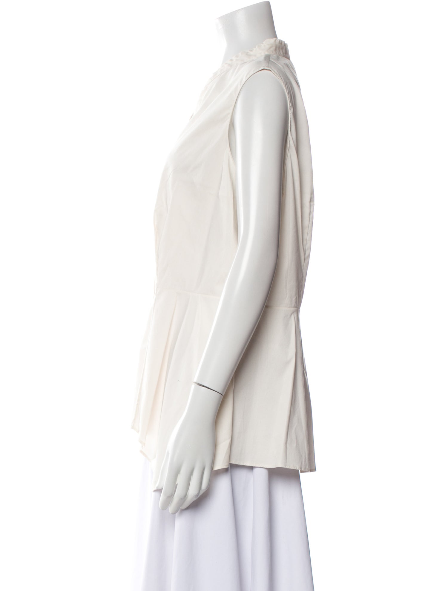 Akris Punto V-Neck Sleeveless Button-Up Top