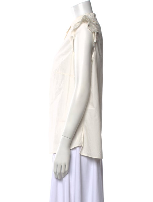 Akris Punto Mock Neck Sleeveless Button-Up Top