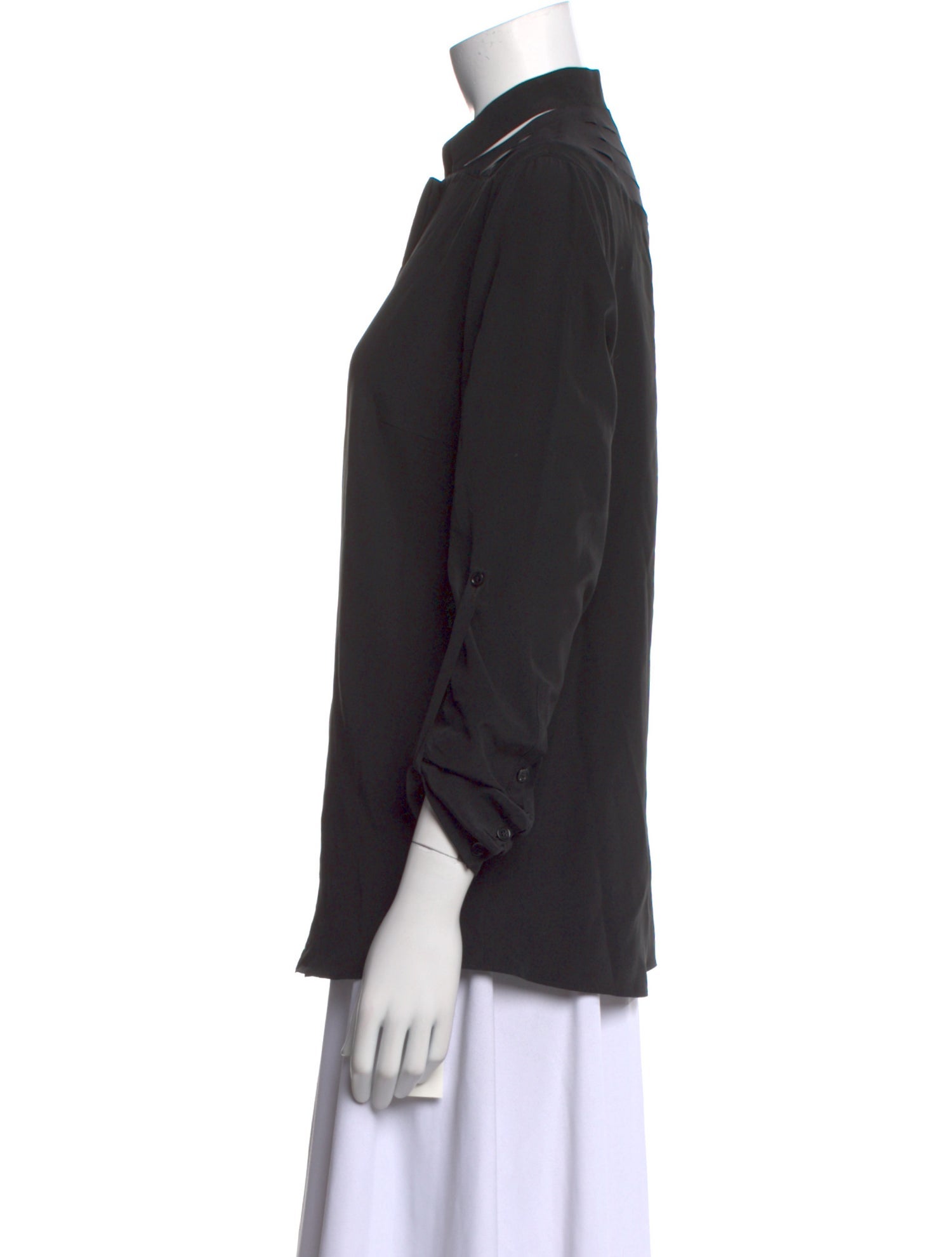 Akris Punto Silk Mock Neck Blouse