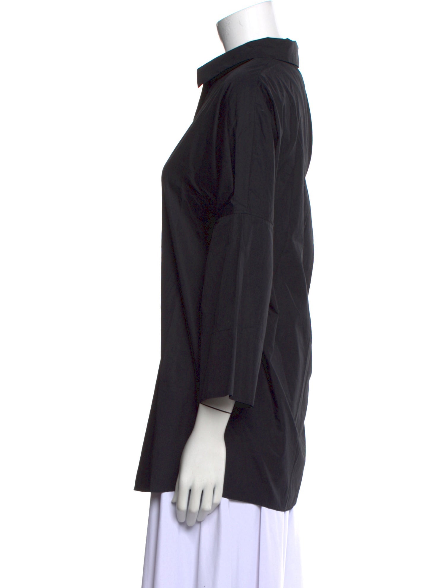 Akris Punto V-Neck Three-Quarter Sleeve Blouse