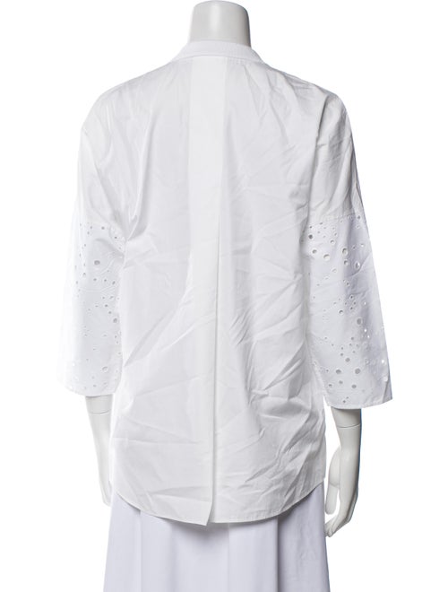 Akris Punto Three-Quarter Sleeve Button-Up Top