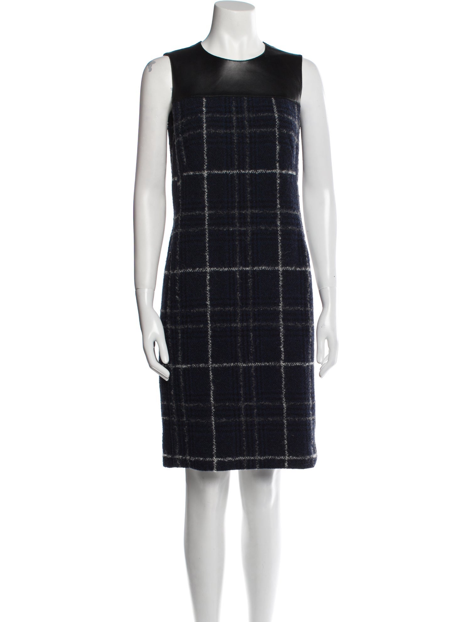 Akris Punto Plaid Print Knee-Length Dress