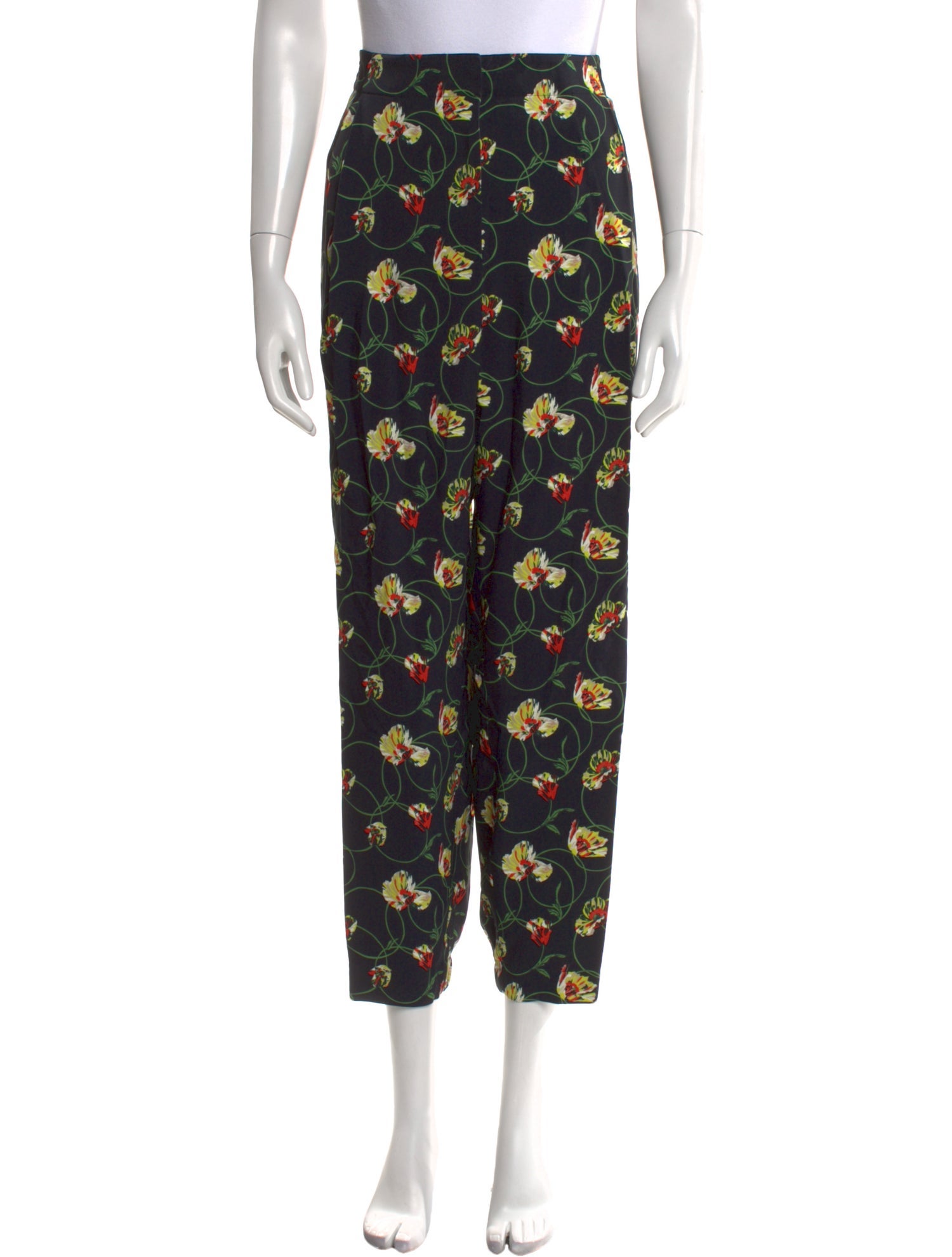 Akris Punto Floral Print Straight Leg Pants