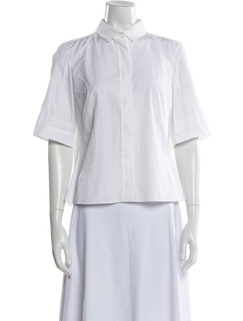 Akris Punto Three-Quarter Sleeve Button-Up Top